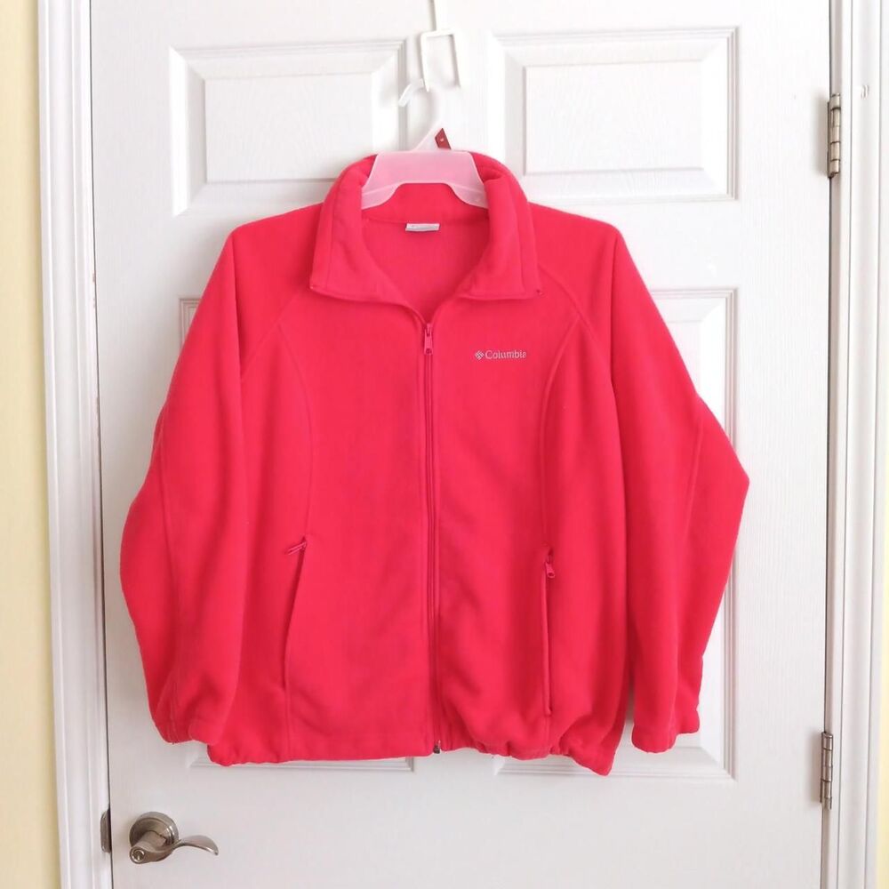 Columbia Benton Springs Full Zip Fleece Jacket - Bright Pink Size 1X